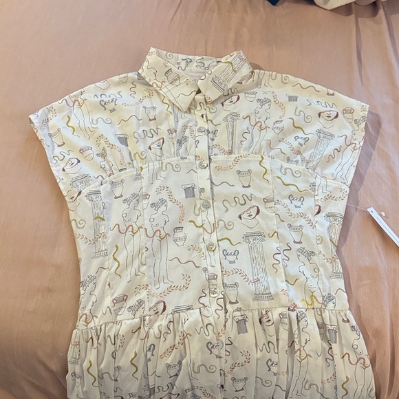 NWT Lisa Says Gah Joan Shirt Dress in A Day at the Museum Print - Size medium - Picture 4 of 10